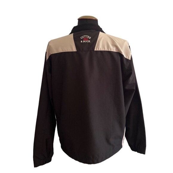 Cutter & Buck Black & Tan Jacket Polyester Country Coach Logo Full Zip, Medium - Picture 3 of 7